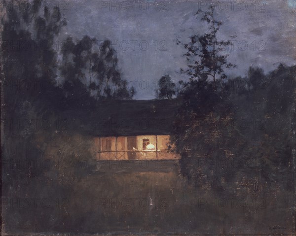 Country house at the twilight, 1890s. Artist: Levitan, Isaak Ilyich (1860-1900)