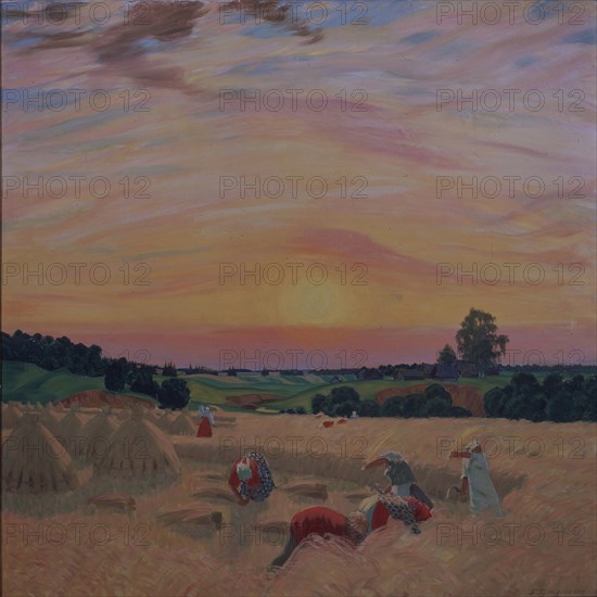 The Harvest, 1914. Artist: Kustodiev, Boris Michaylovich (1878-1927)