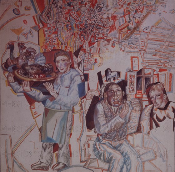 Restaurant. Artist: Filonov, Pavel Nikolayevich (1883-1941)