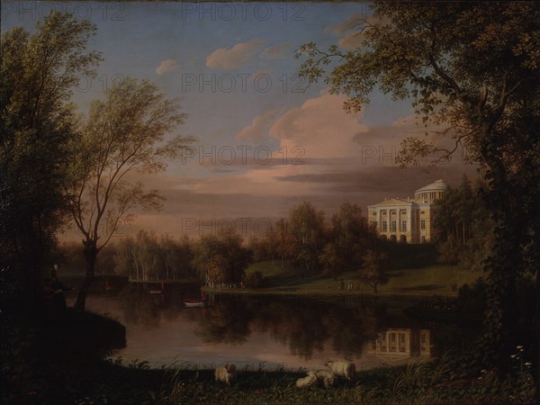 View of the Pavlovsk Palace, c. 1800. Artist: Kügelgen, Carl Ferdinand, von (1772-1832)