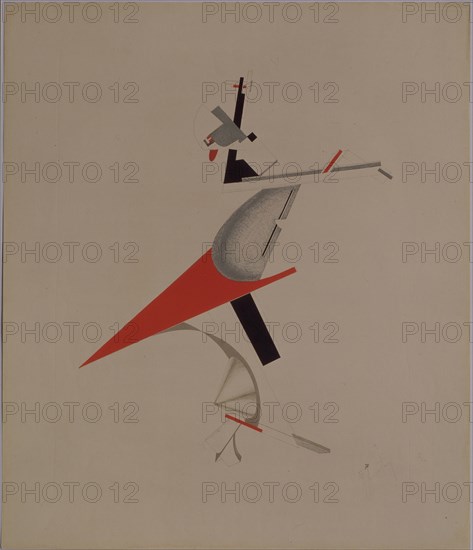 Ruffian. Figurine for the opera Victory over the sun by A. Kruchenykh, 1920-1921. Artist: Lissitzky, El (1890-1941)