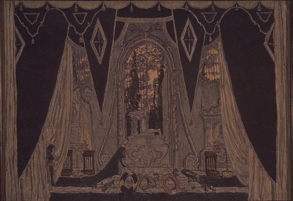 Stage design for the play Don Juan by J.-B. Molliére, 1910. Artist: Golovin, Alexander Yakovlevich (1863-1930)