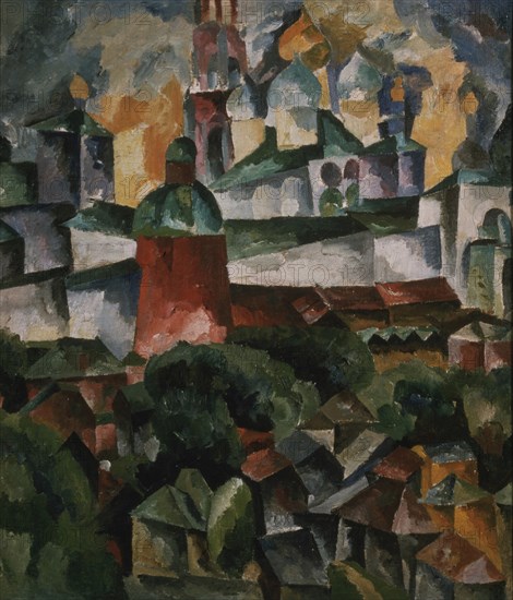 Landscape with the Trinity-Sergius-Monastery, 1920. Artist: Lentulov, Aristarkh Vasilyevich (1882-1943)