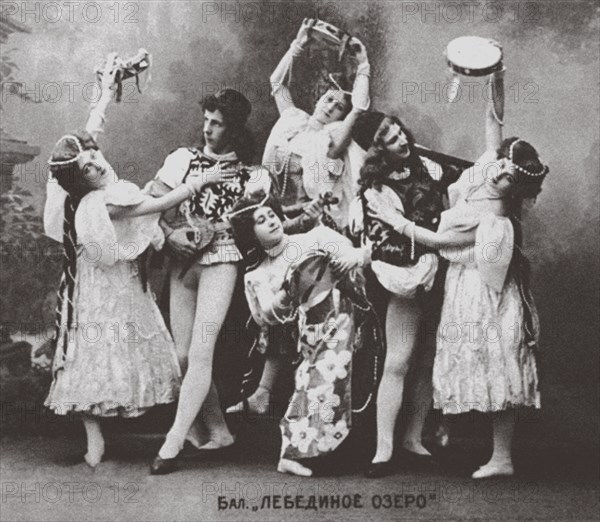 Scene from the Ballet Swan Lake, Mariinsky Theatre. 1895 Artist: Anonymous