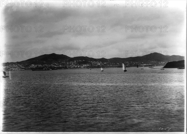 Vladivostok - panoramic view from harbor Artist: Jackson, William Henry (1843-1942)