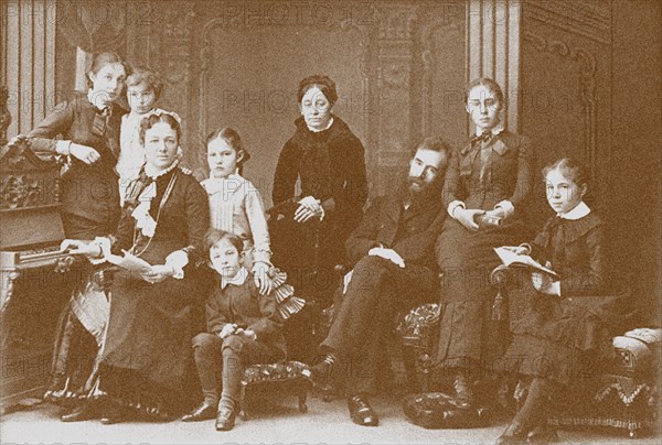 The Family of the collector, patron and founder of the gallery Pavel Tretyakov Artist: Anonymous