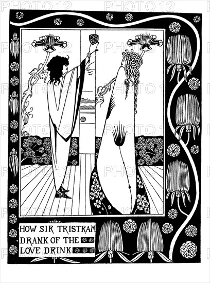 Illustration to the book Le Morte d'Arthur by Sir Thomas Malory. Artist: Beardsley, Aubrey (1872?1898)