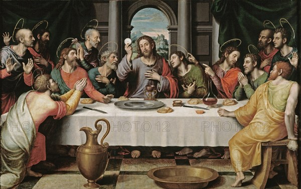 The Last Supper. Artist: Juanes, Juan de (c. 1507-1579)