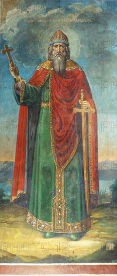 Grand Duke Vladimir Svyatoslavich. Artist: Ancient Russian frescos