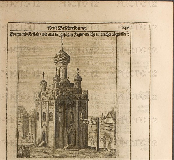 Cathedral in the Moscow Kremlin (Illustration from Travels to the Great Duke of Muscovy and the Kin Artist: Rothgiesser, Christian Lorenzen (?-1659)