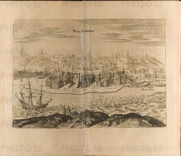 Nizhny Novgorod (Illustration from Travels to the Great Duke of Muscovy and the King of Persia by  Artist: Rothgiesser, Christian Lorenzen (?-1659)