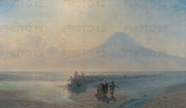 The Descent of Noah from Mount Ararat. Artist: Aivazovsky, Ivan Konstantinovich (1817-1900)