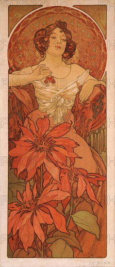 Ruby (From the series The gems). Artist: Mucha, Alfons Marie (1860-1939)