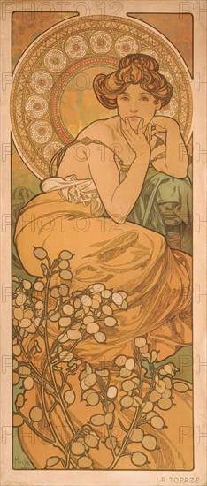 Topaz (From the series The gems). Artist: Mucha, Alfons Marie (1860-1939)