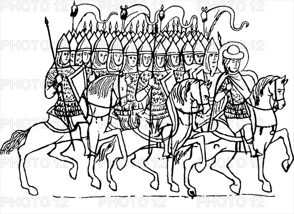 Druzhina of Prince Boris (From the Tale of Saints Boris and Gleb). Artist: Anonymous