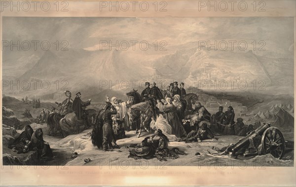 The defence of Kars. Sir Fenwick Williams and the officers of his staff parting with the citizens of Artist: Barker, Thomas Jones (1815-1882)