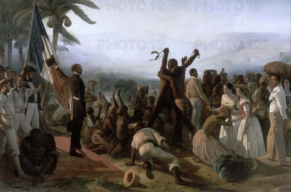 Proclamation of the Abolition of Slavery in the French Colonies, 27 April 1848. Artist: Biard, François-August (1798-1882)