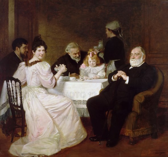 Family Reunion at the Home of Madame Adolphe Brisson. Artist: Baschet, Marcel André (1862-1941)