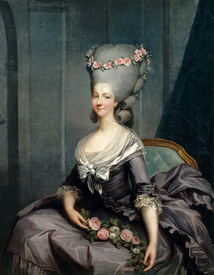 Portrait of Marie Louise of Savoy (1749-1792), Princess of Lamballe. Artist: Callet, Antoine-François (1741?1823)