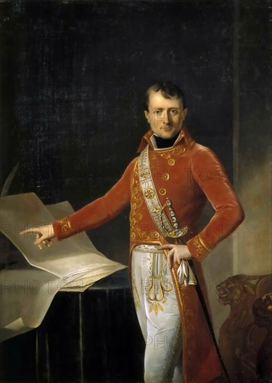 Portrait of Napoleon Bonaparte as First Consul. Artist: Girodet de Roucy Trioson, Anne Louis (1767-1824)