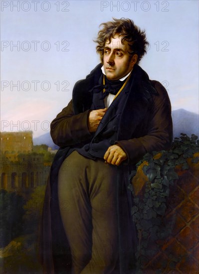 Portrait of François-René, vicomte de Chateaubriand (1768-1848). Artist: Girodet de Roucy Trioson, Anne Louis (1767-1824)