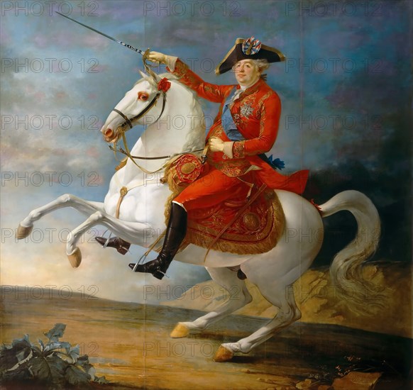 Equestrian Portrait of the King Louis XVI (1754-1793). Artist: Carteaux, Jean Baptiste François (1751-1813)