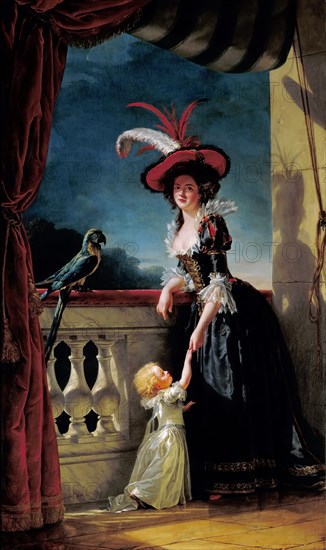 Portrait of Louise-Elisabeth of France with her son Ferdinand. Artist: Labille-Guiard, Adélaïde (1749-1803)