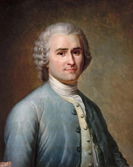 Portrait of Jean-Jacques Rousseau (1712-1778). Artist: Lacretelle, Jean Édouard (1817-1900)