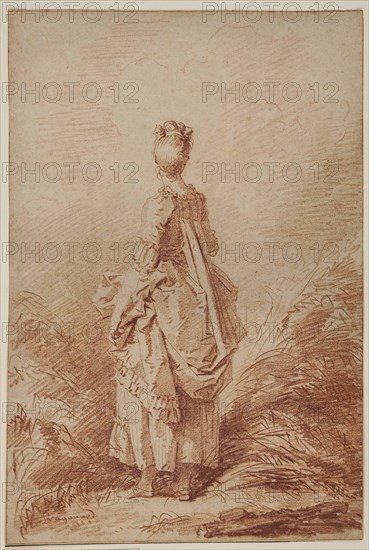 Young Woman Looking Back. Artist: Fragonard, Jean Honoré (1732-1806)
