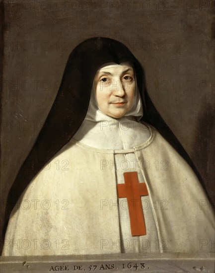 Portrait of Angélique Arnauld (1591-1661), Abbess of the Abbey of Port-Royal. Artist: Champaigne, Philippe, de (1602-1674)