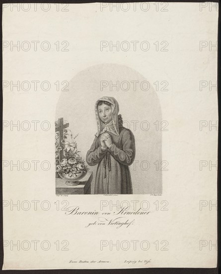Portrait of Barbara Juliane von Krüdener (1764-1824). Artist: Meyer, Friedrich Wilhelm, the Elder