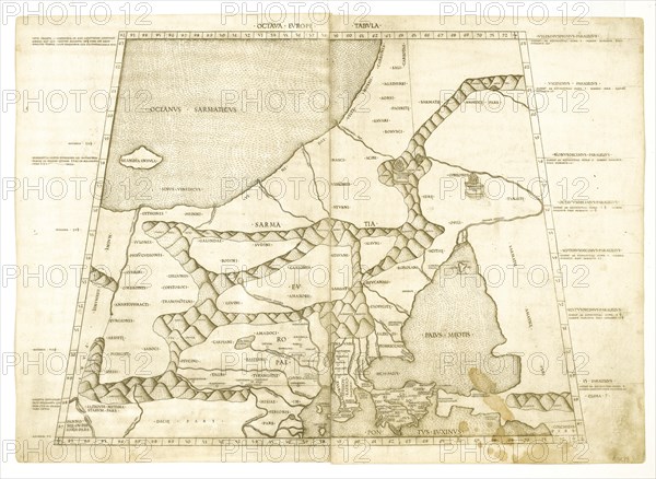 Map of Muscovy by Ptolemy (Octava Europe Tabula). Artist: Anonymous master