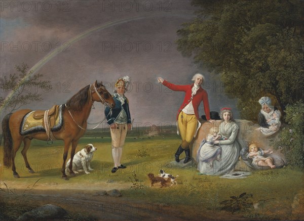 Portrait of Prince Alexander Michaylovich Belosselsky-Belozersky (1752-1809) and his family. Artist: Klengel, Johann Christian (1751-1824)