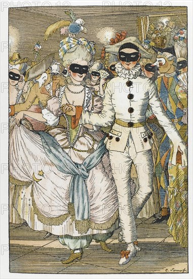 Illustration for book Le Livre de la Marquise. Artist: Somov, Konstantin Andreyevich (1869-1939)