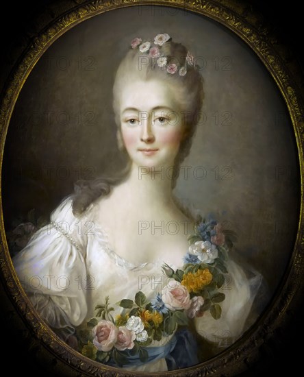 Jeanne Bécu, comtesse Du Barry (1743-1793) as Flora. Artist: Drouais, François-Hubert (1727-1775)