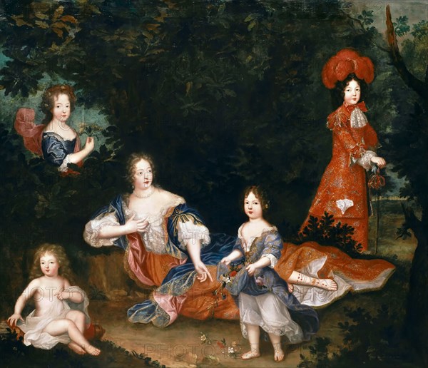 Françoise-Athénaïs de Rochechouart, marquise de Montespan (1640-1707) and her children. Artist: Anonymous