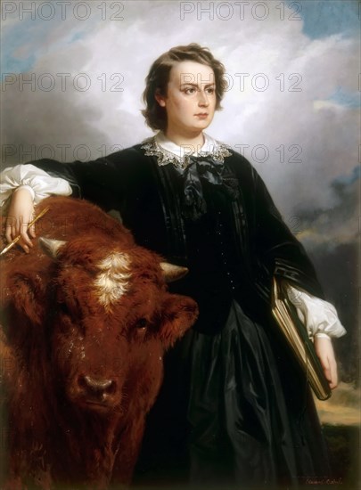 Portrait of Rosa Bonheur. Artist: Dubufe, Édouard Louis (1819-1883)