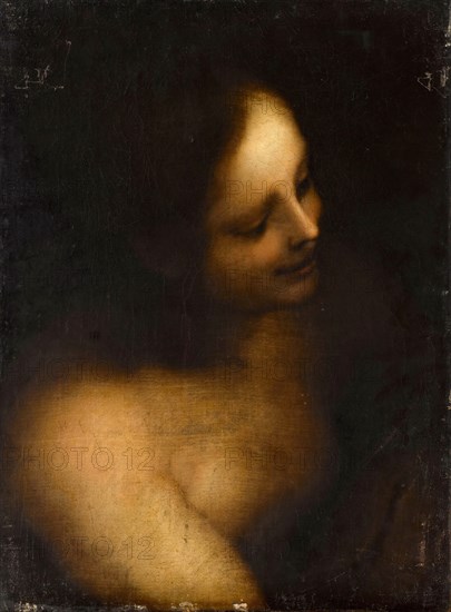 Bust-length female nude. Artist: Anonymous