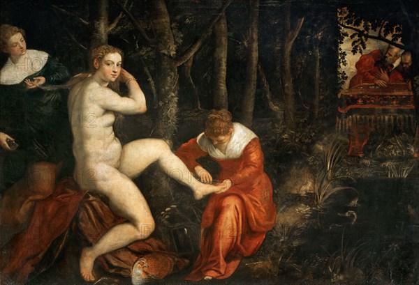 Susanna and the Elders. Artist: Tintoretto, Jacopo (1518-1594)