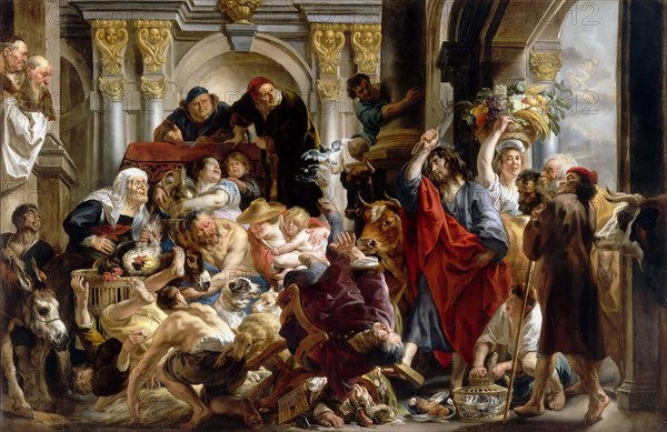 Christ Driving the Money Changers from the Temple. Artist: Jordaens, Jacob (1593-1678)