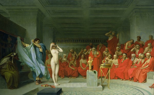 Phryne before the Areopagus. Artist: Gerôme, Jean-Léon (1824-1904)