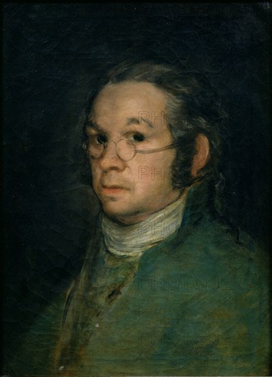 Self-Portrait with Glasses. Artist: Goya, Francisco, de (1746-1828)