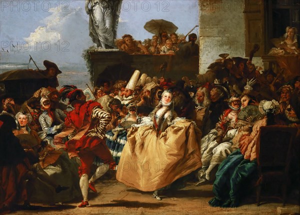 Carnival Scene (The Minuet). Artist: Tiepolo, Giandomenico (1727-1804)