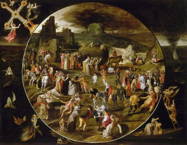 The Haywain, Allegory of the Vanity of the World. Artist: Mostaert, Gillis (1534-1598)