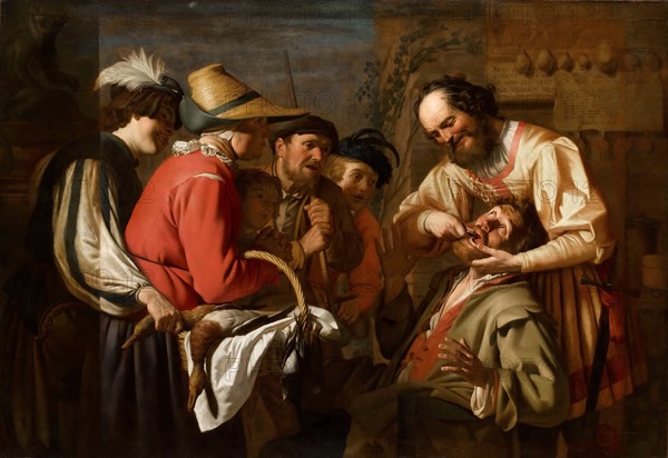 The Tooth Puller. Artist: Honthorst, Gerrit, van (1590-1656)