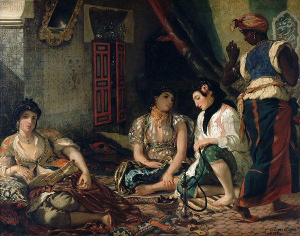 The Women Of Algiers In Their Apartment. Artist: Delacroix, Eugène (1798-1863)