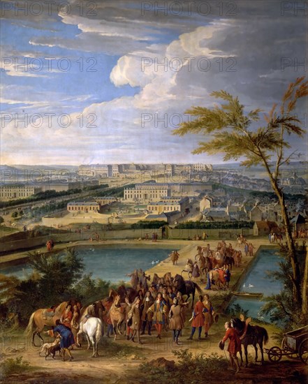 View of the city and Palace of Versailles, as seen from the Montbauron hill. Artist: Martin, Jean-Baptiste (1659-1735)