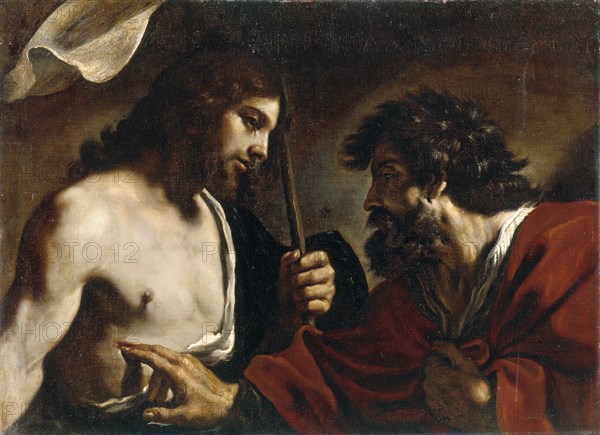 The Incredulity of Saint Thomas. Artist: Guercino (1591-1666)