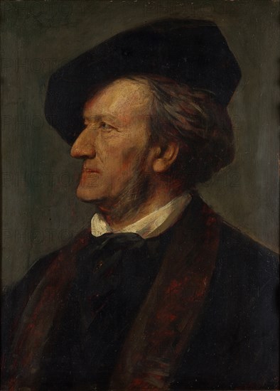 Portrait of the composer Richard Wagner (1813-1883). Artist: Lenbach, Franz, von (1836-1904)