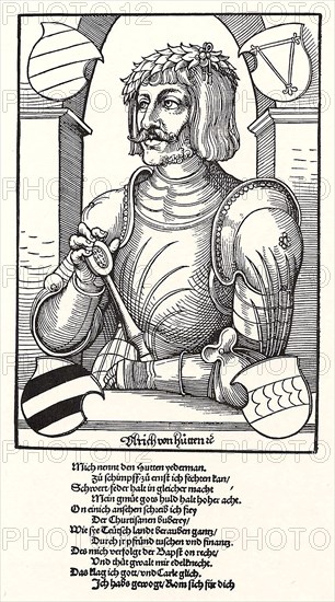 Portrait of Ulrich von Hutten (1488-1523). Artist: Schoen, Erhard (1491-1592)